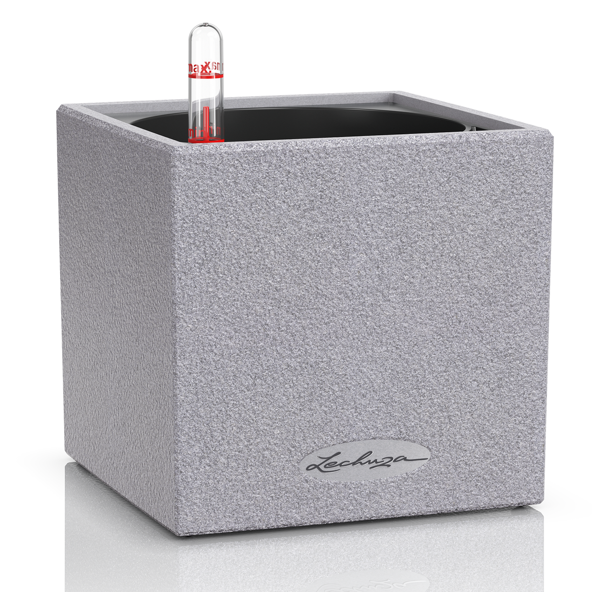 square lechuza cubico self watering indoor planter Lechuza Canto Stone 14 Stone Gray Square Planter, 5"x5" – Magic Valley  Gardens