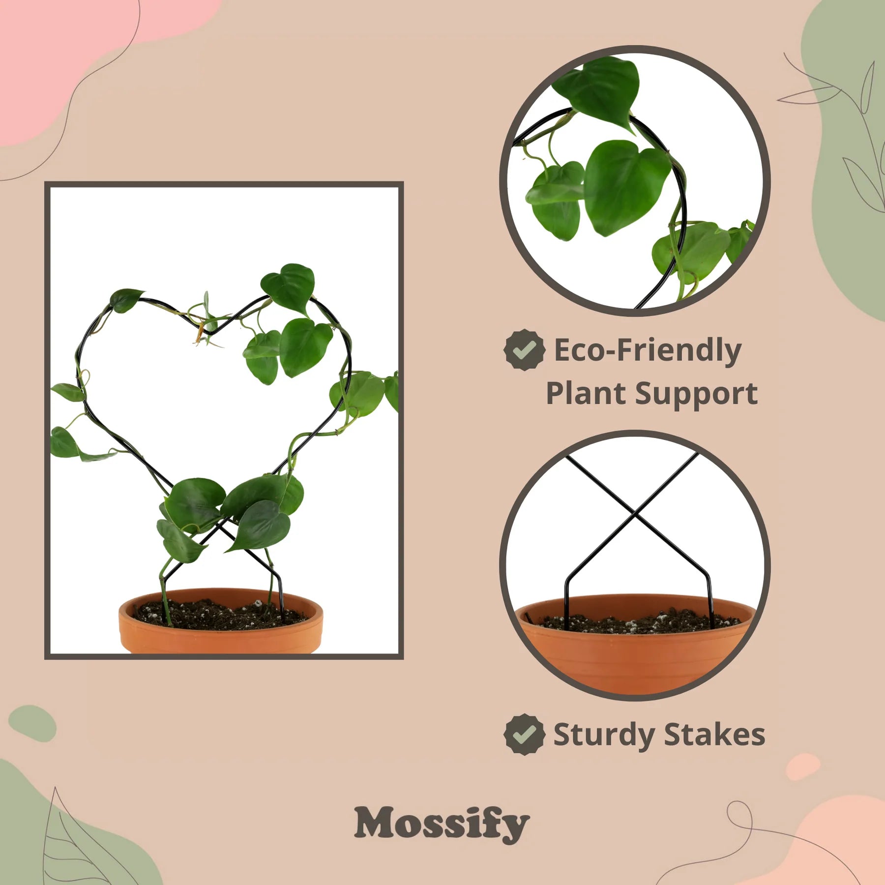 heart trellis for plants Heart Give Love Metal Trellis Pink