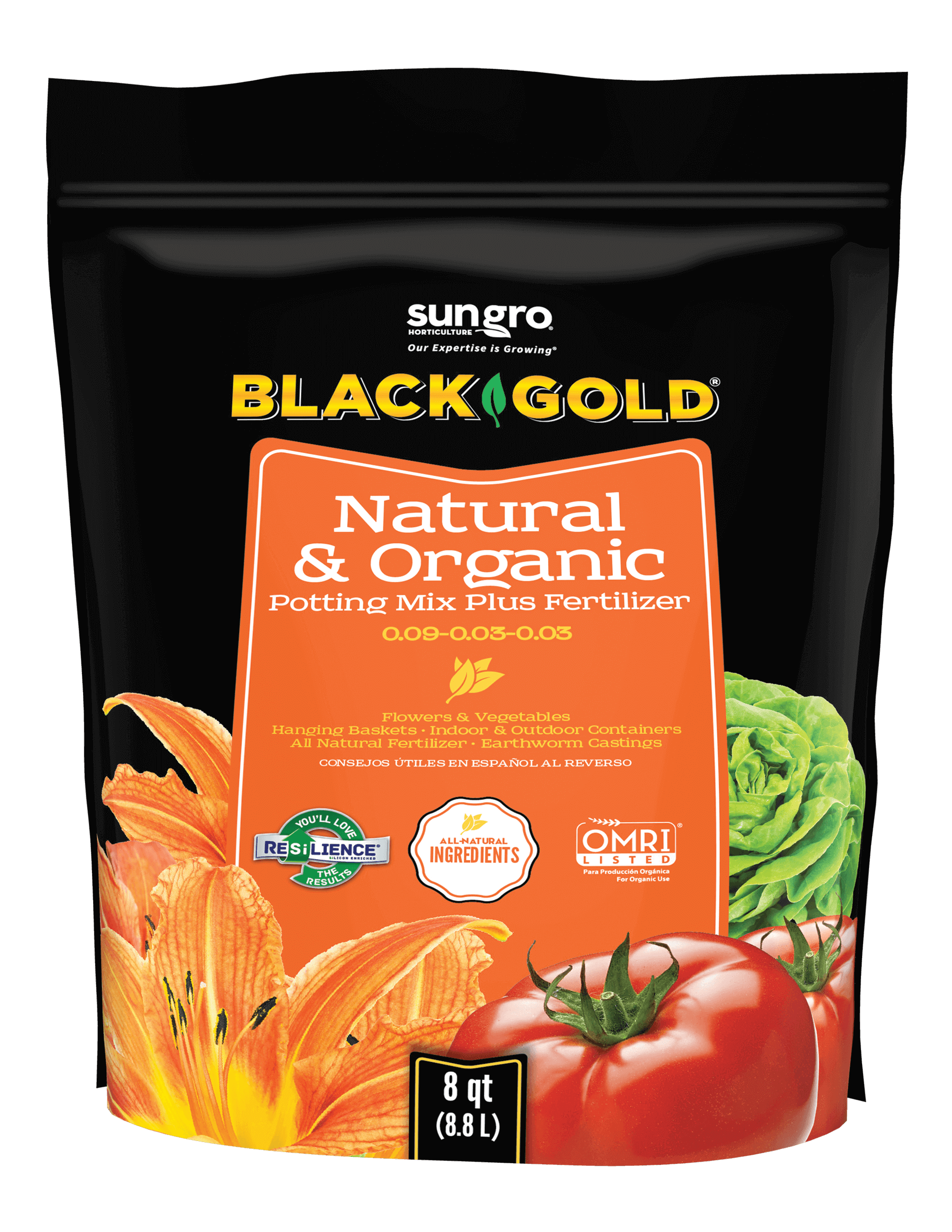 omri potting soil mix Black Gold Natural & Organic Potting Soil 8 Quarts