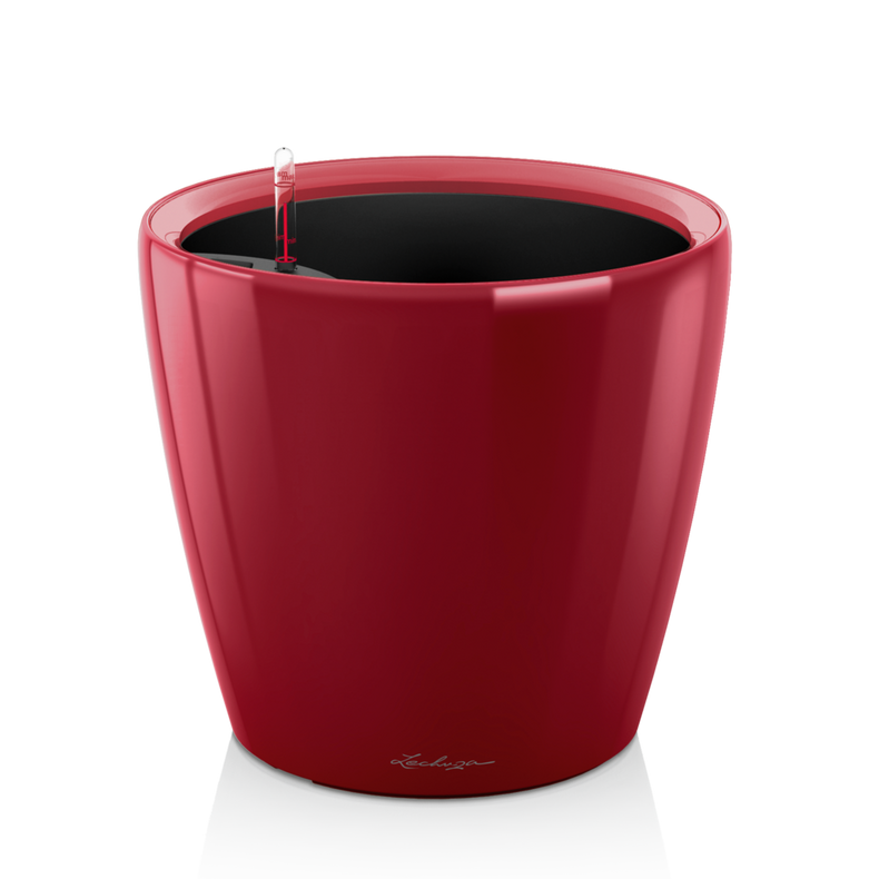lechuza plant pot Lechuza CLASSICO Premium 21 LS Scarlet Red High Gloss Planter, 9"x8" – Magic Valley Gardens