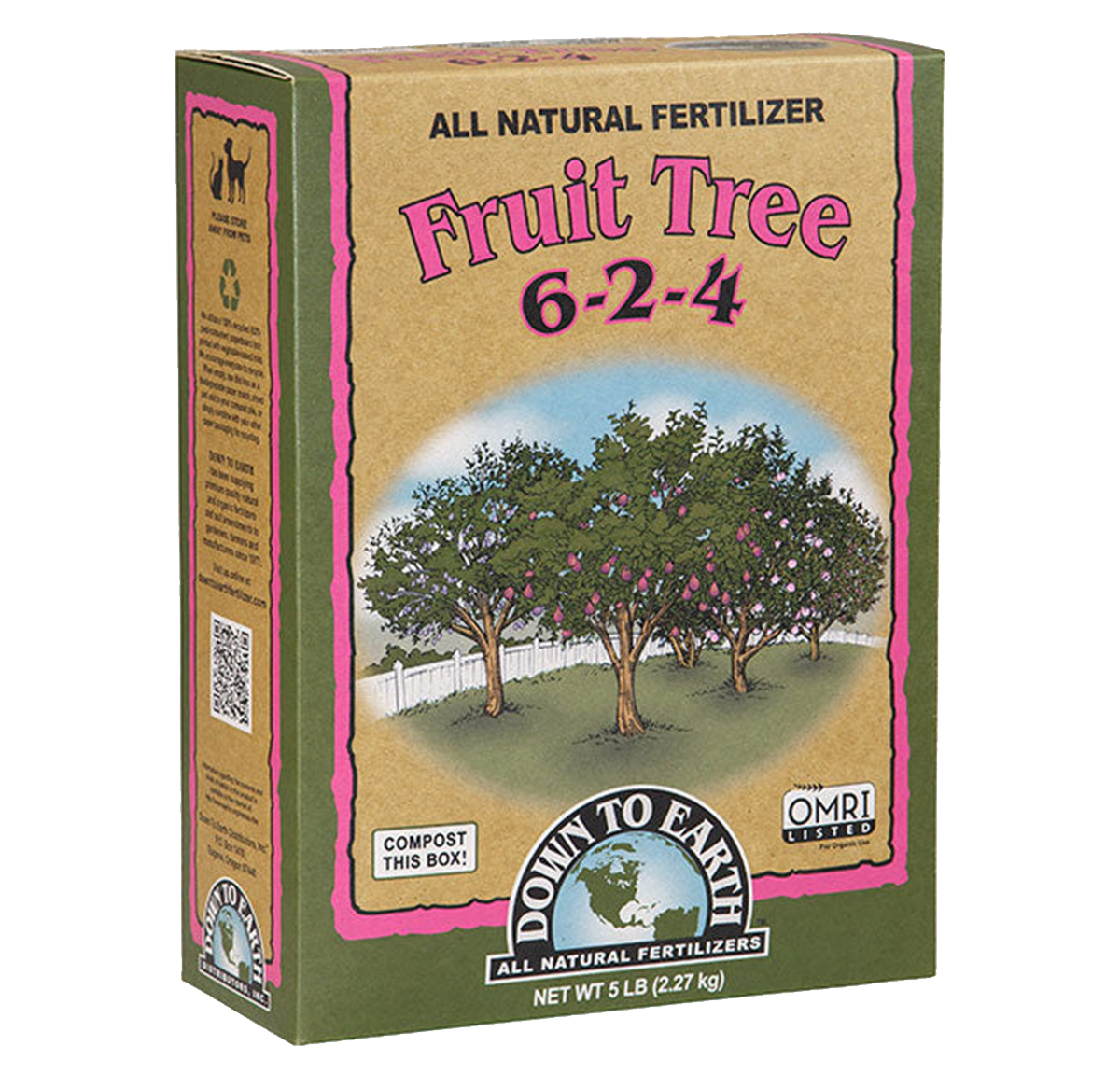 woody plant fertilizer Down To Earth 6-2-4 Fruit Tree Fertilizer