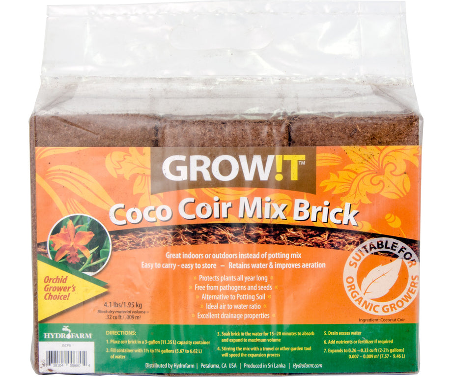 GROW!T Coco Coir Mix Brick, OMRI, Pack of 3 Bricks – Magic Valley