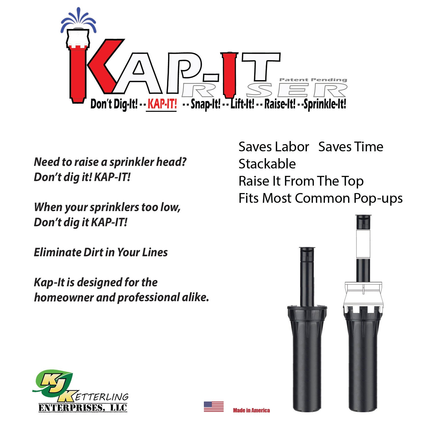 Sprinkler Riser Extensions KAP-IT Pop-Up Sprinkler Riser Extension, 1-1/2